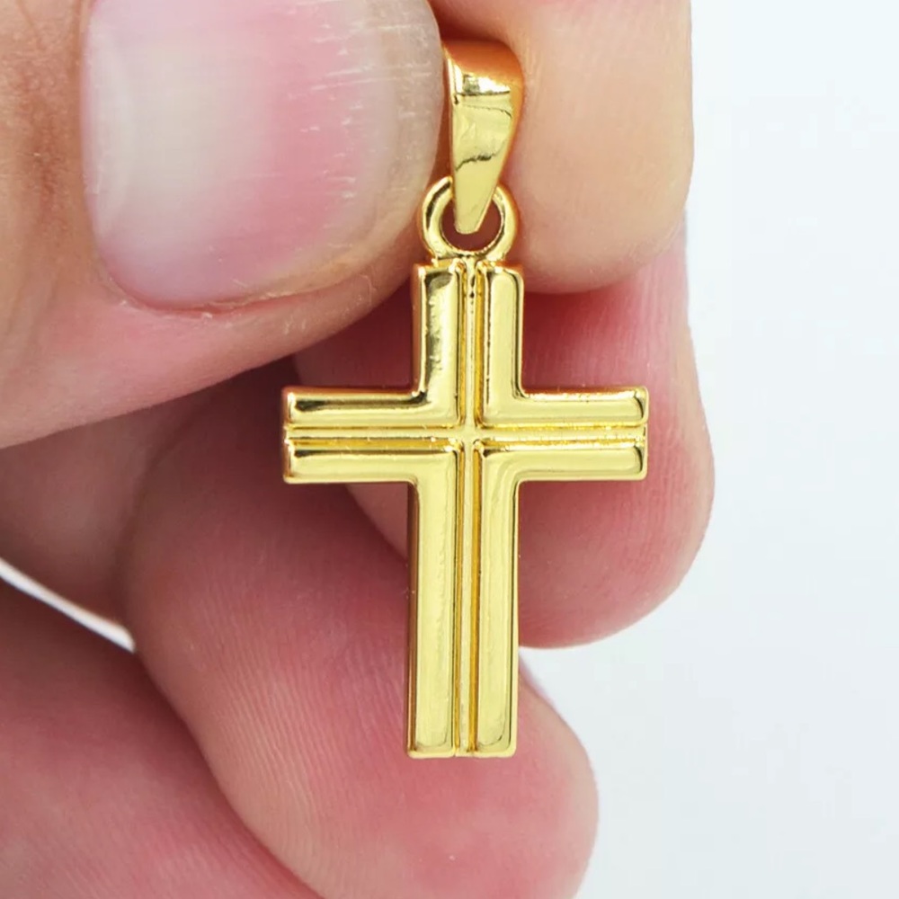 18K yellow gold filled cross pendant